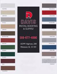 roofing color options westover al davis metal roofing