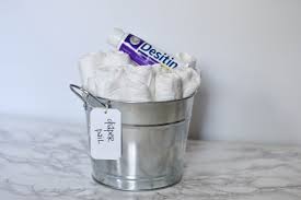 Baby shower diaper cake ideas; Modern Baby Shower Gift Diy Diaper Pail Lovely Lucky Life