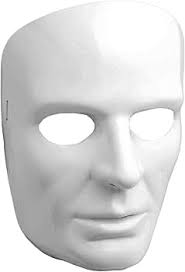 Amazon.com: Forum Novelties Máscara de disfraz de cara completa blanca para  adultos, Hombre-blanco : Ropa, Zapatos y Joyería