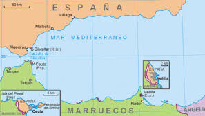 The small spanish enclave ceuta occupies a narrow isthmus of land on the african side of the strait of gibraltar; Location Of Ceuta And Melilla 2007 Gifex