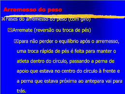 Os atletas não podem sair do círculo (delimitado na frente por uma borda de madeira) até o pouso do peso. Ppt Arremesso Do Peso Powerpoint Presentation Free Download Id 1097783