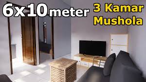 Gambar denah minimalis ukuran 6x10 terbaru. Desain Rumah Gratis Rumah Minimalis 6x10 Meter 3 Kamar Tidur Mushola Facebook