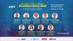 Los precandidatos presidenciales sebastián sichel, joaquín lavín, ignacio briones y mario desbordes, por primera vez abordarán sus ideas de cara a las elecci. Asociacion De Exportadores Adex Encuentro De Candidatos Presidenciales 2021 Facebook