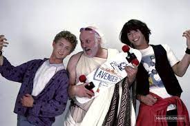 Bill S Preston Esquire And Ted Theodore Logan With Socrates Bill Ted S Excellent Adventure Keanu Reeves Ted Movie Alex Winter