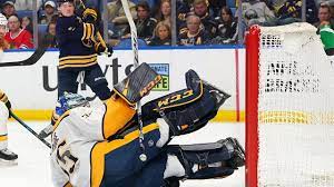 Nashville predators goalie pekka rinne manages to lose the puck in his pads for an incredible amount of time. Pekka Rinne Stacks The Pads On Jack Eichel Youtube