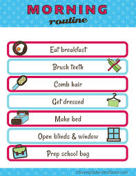 kids daily routine charts saving dollars sense