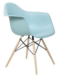 Herman Miller Eames Molded Plastic Arm Chair In Aqua Sky With Dowel Leg Base Classic Furniture Design Plastic Arm Chair Bucket Chairs