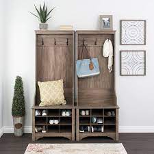 27 Narrow Hall Tree With 9 Shoe Cubbies Prepac Hall Tree Narrow Hall Tree Shoe Cubby