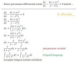 ( tidak linear, karena terdapat soal latihan : Soal Dan Pembahasan Persamaan Differensial Metode Integrasi Langsung 1 3 Istana Mengajar