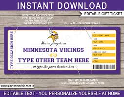 The more questions you get correct here, the more random knowledge you have is your brain big enough to g. Minnesota Vikings Game Ticket Gift Voucher Printable Surprise Football Tickets