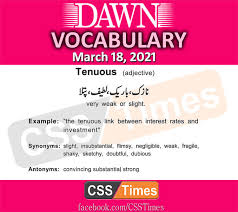 Daily Dawn News Vocabulary With Urdu Meaning 18 March 2021