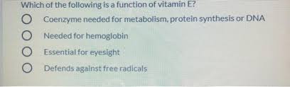 Fact sheet for health professionals. Solved Which Of The Following Is A Function Of Vitamin E Chegg Com