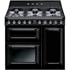 Cuisiniere Smeg Tr93bl 90 Cm Noire 6 Foye Achat Vente Cuisiniere Piano Cdiscount
