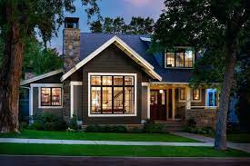 Modern Craftsman Bungalow Green Craftsman Houses Brown Brick Front Porch Pillar Tile Craftsman Home Exterior Craftsman House Plans Craftsman House