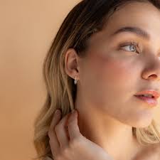 Inside Out Diamond Huggies by Caitlynminimalist • Dainty Huggie Hoops •  Crystal Hoop Earrings • Minimalist Jewelry • Bridesmaid Gift • ER385