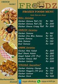 Froodz For Order Delivery Further Info Cnt Burhanuddin Hamid 923362808153 Food Crispy Rolls Food Menu