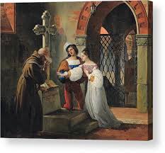 The party scene (1,5), the balcony scene (2,2), their wedding (2,6), and the morning after their wedding night (3,5). The Marriage Of Romeo And Juliet Acrylic Print By Francesco Hayez