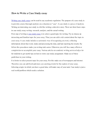 Updated annually, this case library includes consulting case studies representing 25+ firm styles. How To Write A Case Study Essay