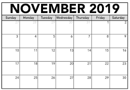 Free Printable November 2019 Calendar Calendar Printables Calendar 2019 Printable Printable Calendar Template