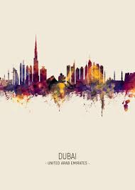 Dubai Skyline Portrait Watercolor Metal Print Poster By Michael Tompsett Buy Yours On Displate Store Pric Poster Prints Modern Art Prints Print Artist Shop wayfair for the best michael tompsett chicago. dubai skyline portrait watercolor metal