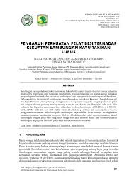 Check spelling or type a new query. Pdf Pengaruh Perkuatan Pelat Besi Terhadap Kekuatan Sambungan Kayu Takikan Lurus