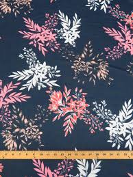 Welcome iconic 90's style into your space with this stylish and quirky green retro floral pattern vinyl flooring. Navy Blue Floral Print Chiffon With White Pink Salmon Tan Floral Sprays Beautiful Textiles