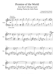 Print And Download Promise Of The World Ending Theme Song From The Animated Movie Howl S Moving C Piano Sheet Music Piano Sheet Music Free Studio Ghibli Music