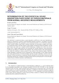 Pdf Determination Of The Statistical Sound Absorption