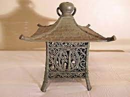 Vintage Cast Iron Garden Pagoda Hanging Japanese Lantern Candle Holder Cast Iron Candle Holder Lantern Candle Holders Candle Lanterns