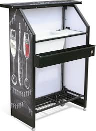 40 Compact Portable Bar Optional Led Lights Custom Graphics Steel White In 2020 Portable Bar Bar Counter Design Mobile Bar