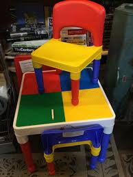 Tot Tutor Table Set Includes A Table Compatible With Legos Mego Blocks A Table Top Lid Cover And Two Chairs 39 Table Top Table Settings Legos