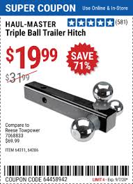 Maybe you would like to learn more about one of these? Harbor Freight Tools Coupon Database Free Coupons 25 Percent Off Coupons Toolbox Coupons Triple Ball Trailer Hitch