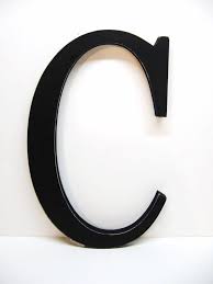 Wood Letter C Sign 15 Inch Painted Black Distressed Initial Monogram Personalized Typog Wood Letters Personalized Nursery Decor Monogram Initials