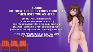 Áudio: Hot Theater Usher encontra Your Seat e depois usa você como dela!