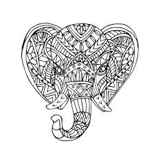 Vector Hand Zeichnen Elefanten Kopf Leinwandbilder Bilder Von Hand Hergestellt Monochrome Arabeske Myloview De