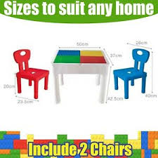 One side features a smooth surface suitable for puzzles, train sets, dollhouses, among other toys. Lego Table Kids 4 In 1 Play Build Table Set For Indoor Activity Outdoor Ebay