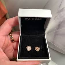 Explore our range of rose gold plated earrings, including stud earrings and hoops. Pandora Jewelry Pandora Rose Gold Sparkling Pink Heart Earrings Poshmark