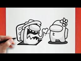How to draw among us characters. How To Draw Among Us Characters For Valentines Day Imposter And Crewmate Dibujos De Among Us Social Useful Stuff Handy Tips