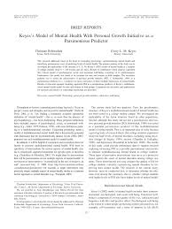 Pdf Keyes S Model Of Mental Health With Personal Growth Initiative As A Parsimonious Predictor