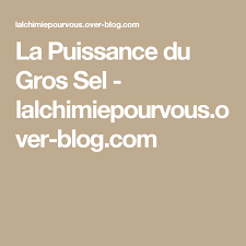La Puissance Du Gros Sel Lalchimiepourvous Over Blog Com Gros Sel Gros Puissance