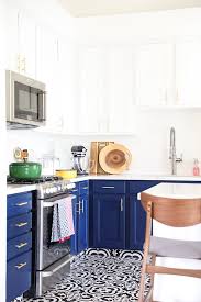 our navy blue and white kitchen remodel