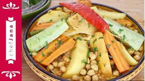 Serving the couscous and vegetables. Moroccan Seven Vegetable Vegan Couscous Youtube