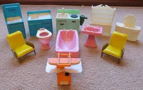 Made In Hong Kong Vintage Plastic Dolls House Furniture Including Unusual Trouser Press Doll House Dollhouse Furniture Vintage Dolls