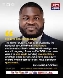 The former ECG MD has been invited by the National Security and his  cautionary statement has been taken, and investigations are still ongoing