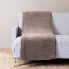 Plaid Taupe 150x230 Chaleur Maisons Du Monde