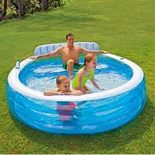 Sold and shipped by spreetail. Intex Swim Center Family Inflatable Lounge Pool 88 X 85 X 30 Walmart Com Walmart Com