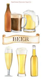 Watercolor Beer Clipart Hand Drawn Cold Beer Glass Mug And Etsy In 2021 Beer Clipart Cold Beer Glass Clip Art