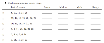 These printable central tendency worksheets contain a mixed review of mean, median, mode and range concepts. World 8 Mean Median Mode Range Osky 6th Grade Math
