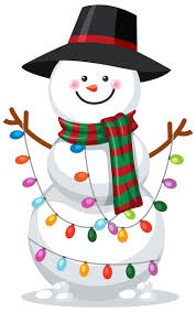 A Cheerful Clipart Illustration Of A Snowman Adorned With Colorful ...