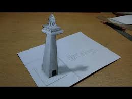 Teman temankali ini kita akan menggambar dan mewarnai tugu monasjangan lupa subcribe ya teman teman dan tonton terus video saya teri. Menggambar Tiga Dimensi Cara Menggambar Monas 3d Sederhana Indonesia 3d Trick Art By Gambar Triditrik Art